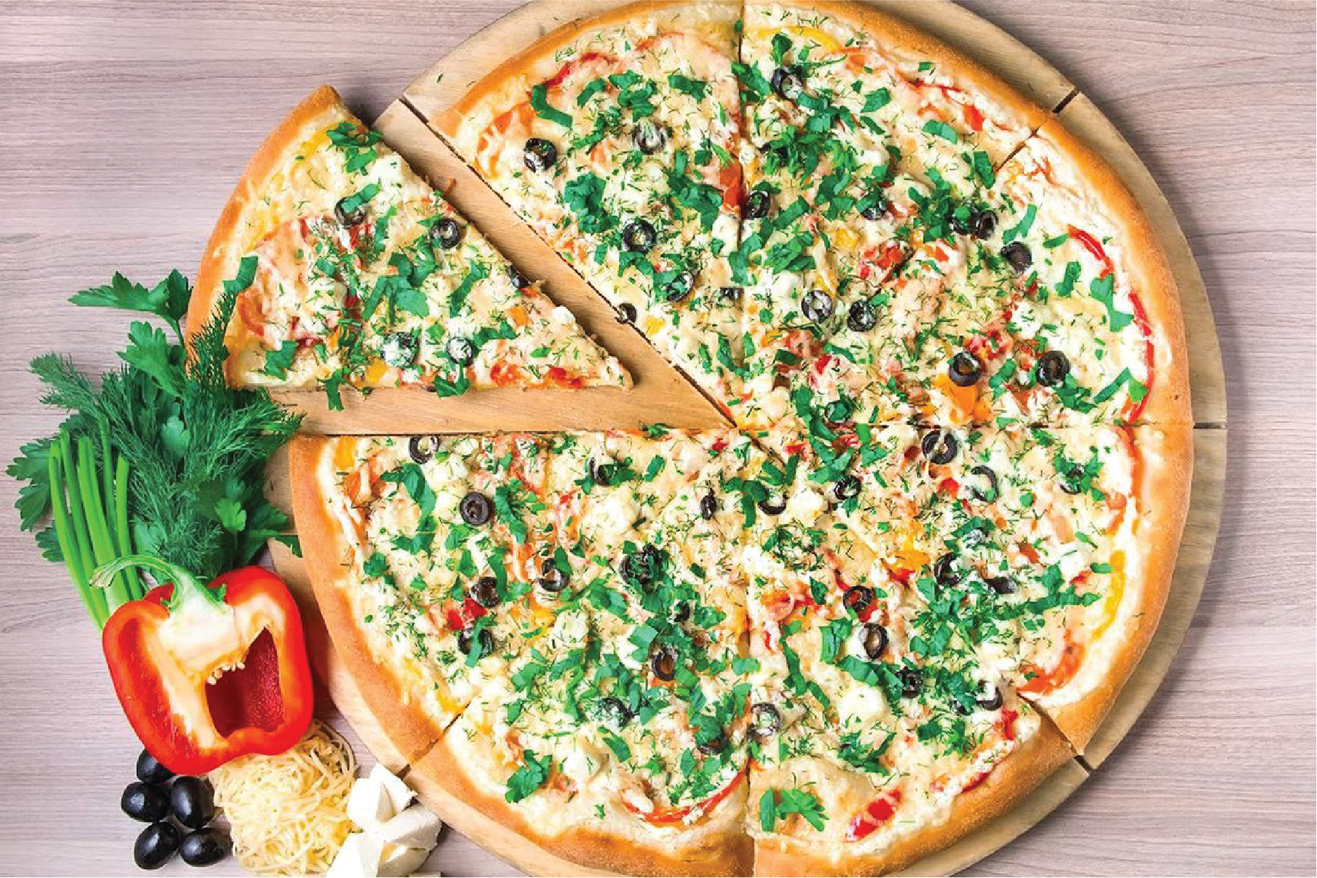 Sebzeli Pizza + soft içecek